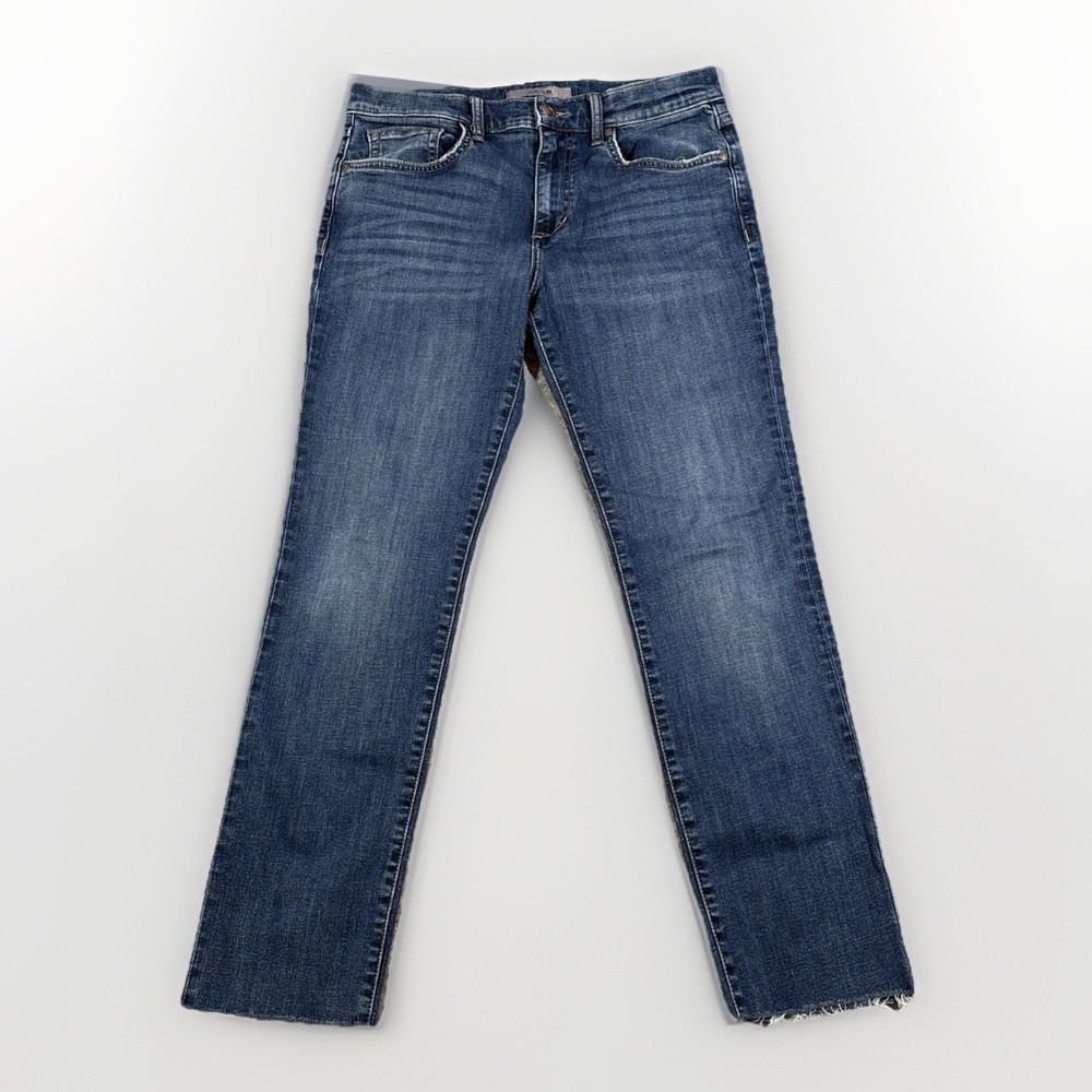Joe's Jeans Womens Size 32 Blue Mid Rise Straight Leg Stretch Raw Hem